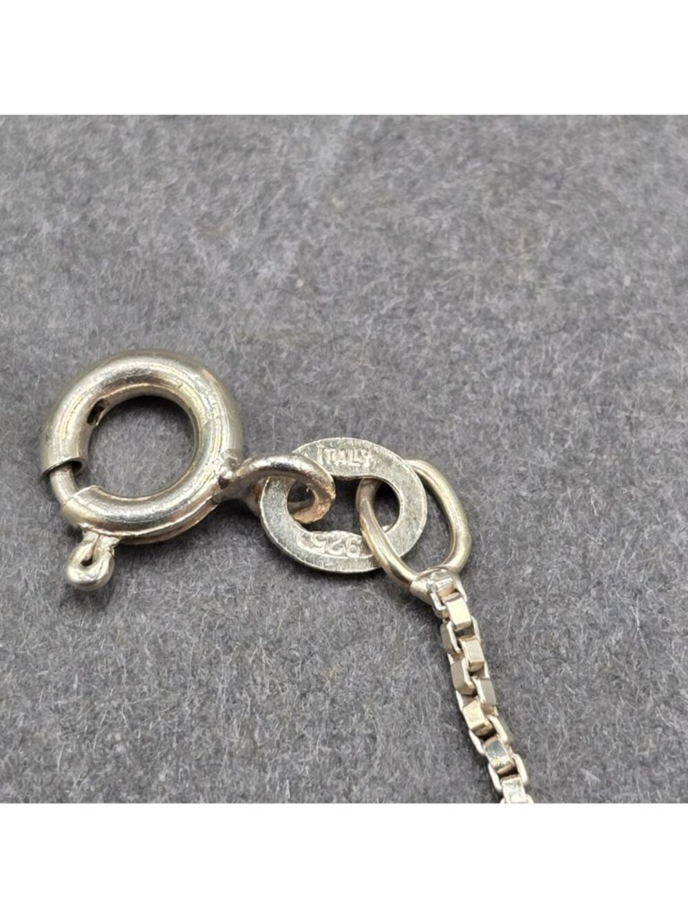 Vintage Sterling Silver Box Chain Anklet 9.75" Dainty Minimalist Beach Jewelry - Picture 3 of 5